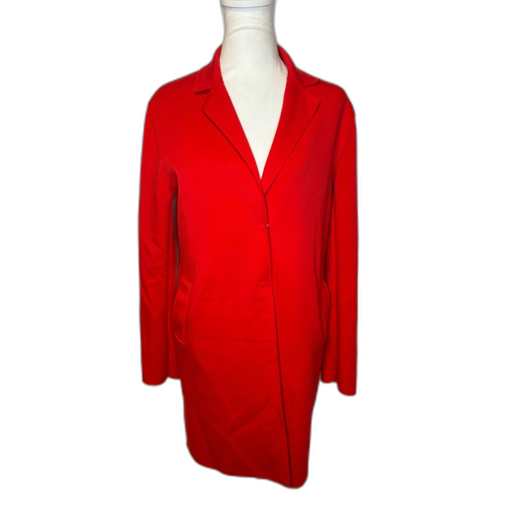 Caroline Belle Red Single Button Blazer Notched Lapel Light Coat M